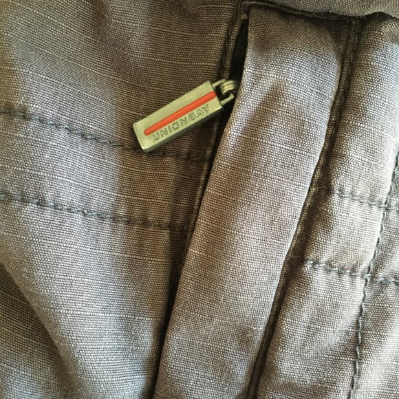 UnionBay Jeans Gilet Sleeveless Bomber Coat Jacket Gray Black Reversible Cotton - Picture 10 of 12